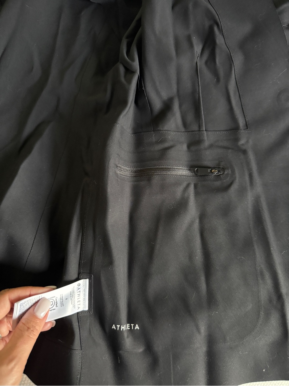 Athleta Black Open-Front Blazer, sz 8 - Picture 6 of 13